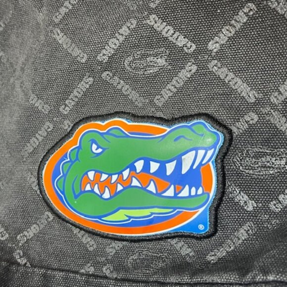 University of Florida Gators Black Canvas Gator Print Collegiate Tote - Picture 8 of 15